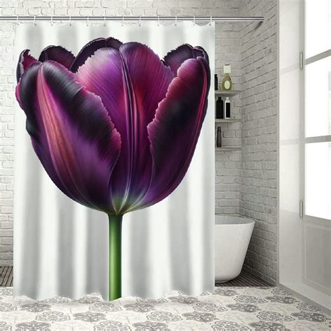 Lzatpd Purple Floral Shower Curtain Spring Aesthetic Rustic Flower Art