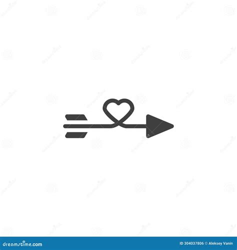 Arrow With Heart Vector Icon Stock Illustration Illustration Of Icon