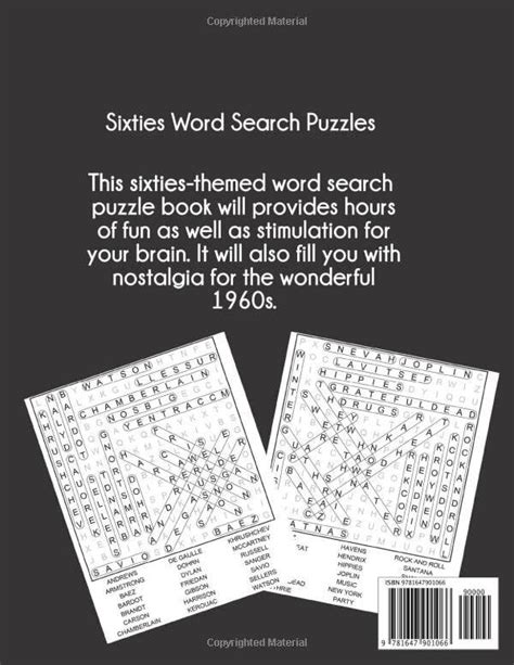 1960s Word Search Sixties Word Games With 101 Large Print Puzzles Ebay