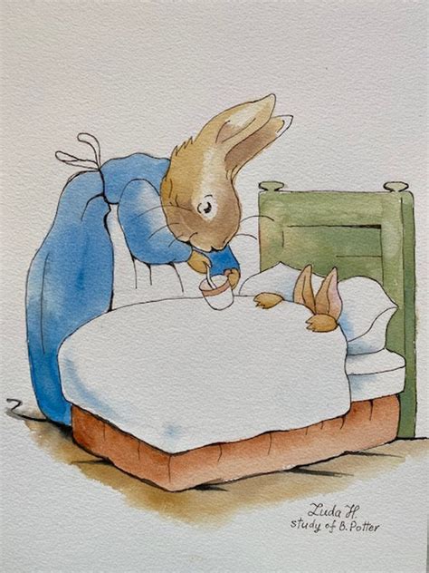 Peter Rabbit Story Original Drawing And Painting In Watercolor And Ink