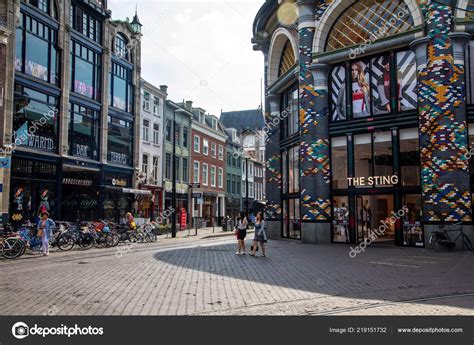 Hague Netherlands July City Center Den Haag Full Bars Stock