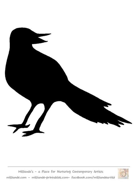 Bird Silhouette Stencil Templates Crow Free Printable Stencil Templates