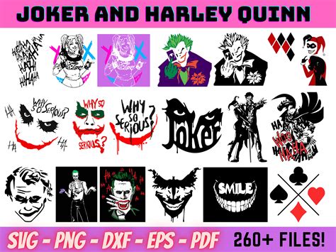 Joker Bundle 260 FILES Joker And Harley Quinn Joker And Batman Svg