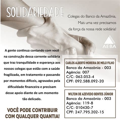 Solidariedade Colegas Precisam Do Nosso Apoio Aeba Associação