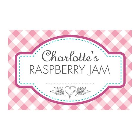 personalised gingham jam jar labels by able labels | notonthehighstreet.com