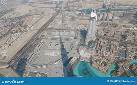 Vogelperspektive Von Burj Khalifa Von Im Stadtzentrum Gelegenem Dubai