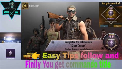 EaSy Tips To Get Commando Title In Pubg Lite World WaR Gaming YouTube