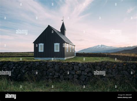 The Black Church Of Búðir On Iceland Stock Photo Alamy