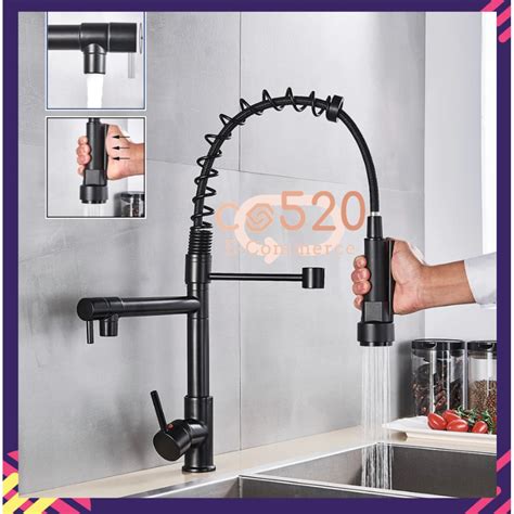 Stainless Steel Kitchen Pull Down Faucet Sprayer Sink Single Handle Mixed Water Tap Hot Cold
