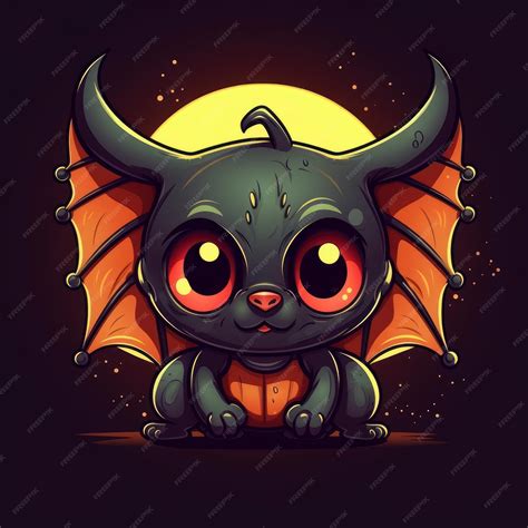 Premium AI Image | Illustration of a drawing of a Halloween bat