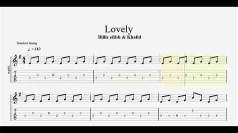 Lovely Billie Eilish Khalid Guitar Tabs Music Sheet Youtube