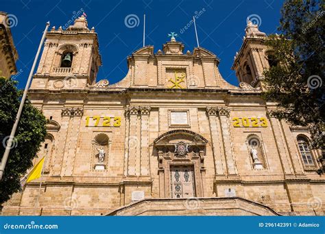 Facade Of The Collegiate Church Of San Lawrence Stock Image Image Of