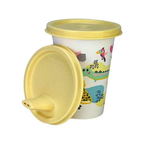 Kit Tupperware Copo Bico 200ml Pratinho Mini Floresta 500ml