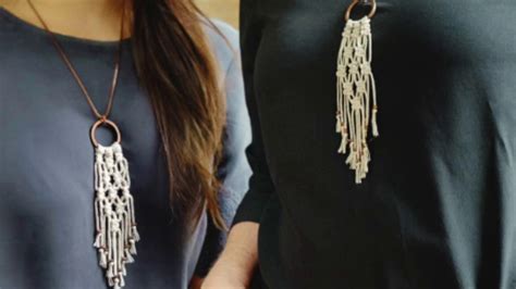 Simple Diy Macrame Necklace Youtube