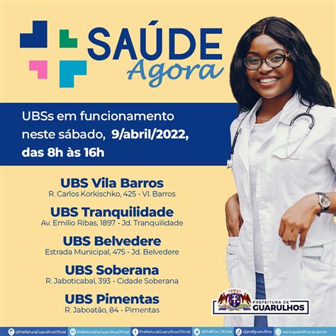 Guarulhos abre cinco UBSs no sábado pelo programa Saúde Agora Click