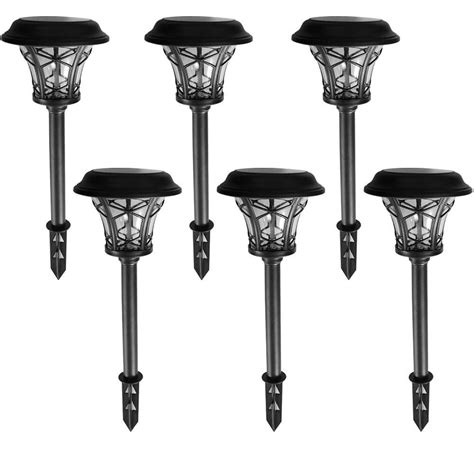 Hampton Bay Solar Black Outdoor Integrated Led Landscape Path Light With Clear Glass Lens 6