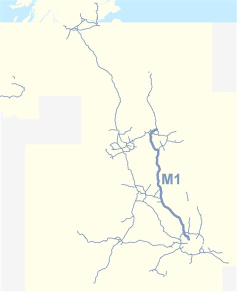 Image: M1 motorway (Great Britain) map