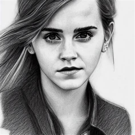 Detailed Pencil Sketch Of Emma Watson Stable Diffusion