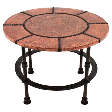 Hammered Copper And Iron Coffee Table At 1stdibs