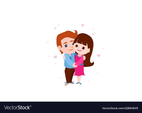 Couple In Love Man And Woman Embracing Each Other Vector Image