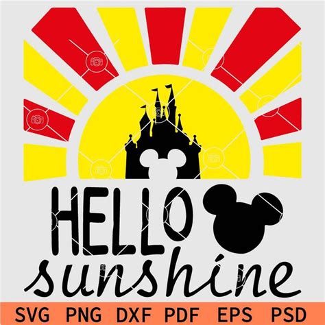 Disney Hello Sunshine Svg Hallo Sunshine Mickey Svg Hallo Sunshine