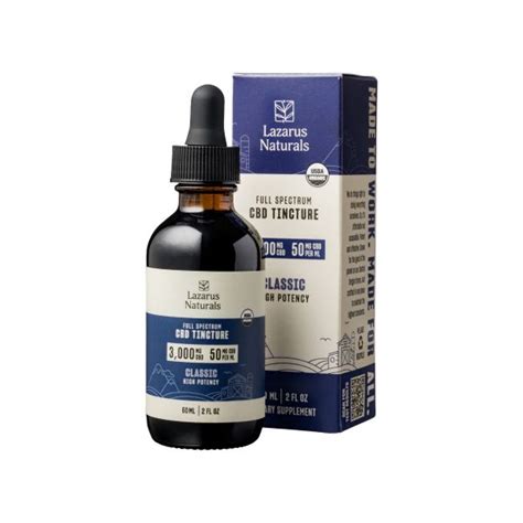 Lazarus Naturals High Potency Full Spectrum Cbd Tincture Oil Natural