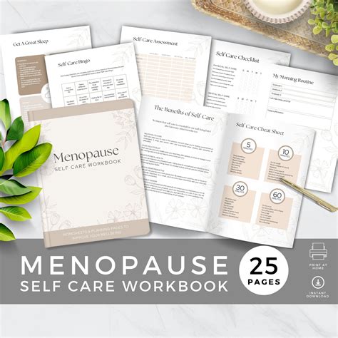 Menopause Self Care Workbook Printable Pdf Self Care Ideas Routines And Checklists