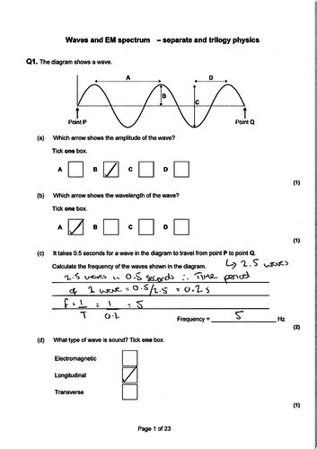 Gcse Physics Revision Waves And Electromagnetic Spectrum Teaching