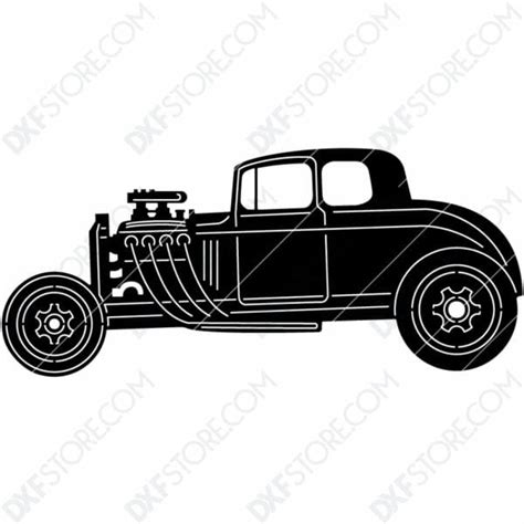 Hot Rod Car Old Classic Hot Rod Car Dxf File Cut Ready For Cnc Laser