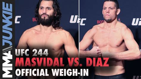 Ufc Jorge Masvidal Vs Nate Diaz Official Weigh In Highlight Youtube