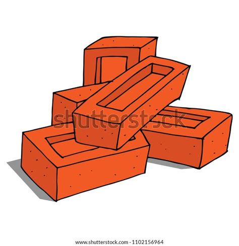 Brick Building Bricks Vector Illustration Red Stock Vector Royalty