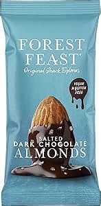 FOREST FEAST Salted Dark Chocolate Almonds 12 X 40g Dark Chocolate