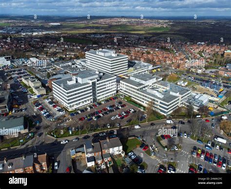 Barnsley Hospital aerial view Stock Photo - Alamy