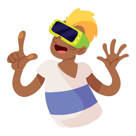 boy wearing VR goggles 11209562 Vector Art at Vecteezy