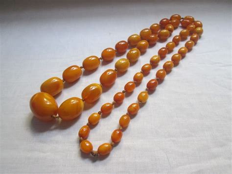 Natural Baltic Butterscotch Egg Yolk Amber Bead Necklace 111 6 Grams