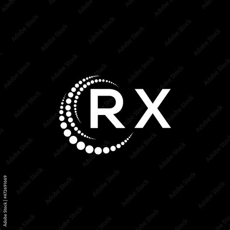 Rx Letter Logo Design On Black Background Rx Creative Initials Letter