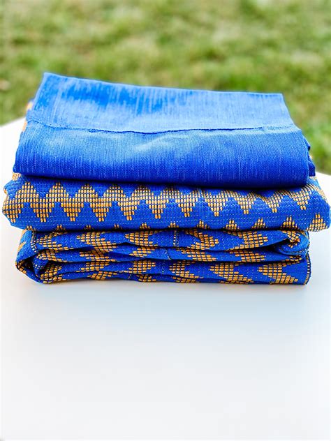 Handwoven Kente Original Kente Cloth Handwoven Kente Blue Etsy