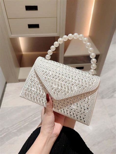 Sac De Soir E Moonlit Evebag Serein Et Luxueux Orn De Perles Simul Es