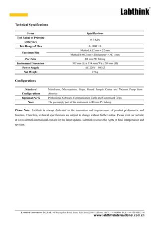 TQD G1 Air Permeability Tester PDF