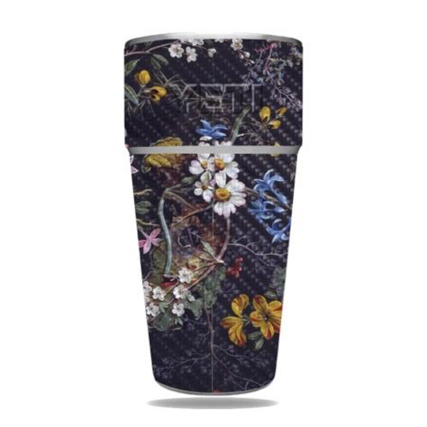 MightySkins CF YERAM26SI Midnight Blossom Carbon Fiber Skin For Yeti