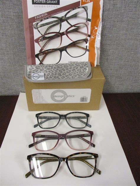 Design Optics By Fg Women S Full Frame Reading Glasses Kiersey Square 3 Pk 1 25 193033458334 Ebay