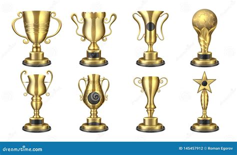 Golden Awards. Realistic Trophy Cup, Contest Prize 3D Design, Sport ...