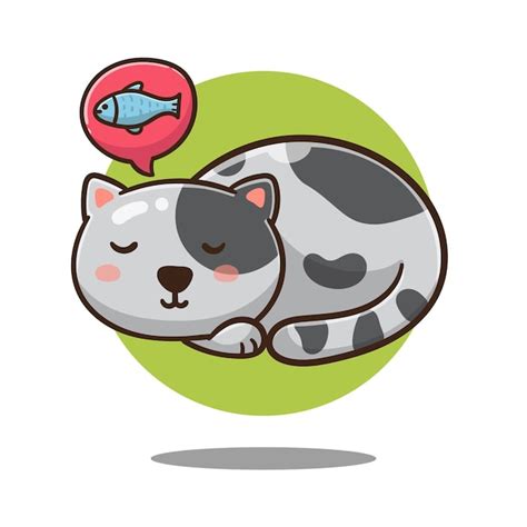 Illustration De Chat De Dessin Animé Mignon Dormant Dessin Vectoriel