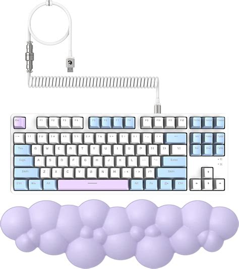 Mambasnake Ajazz Ak Wired Hot Swappable Mechanical Keyboard With Cloud Soft Wrist Rest