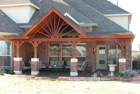 Farmhouse Patio With Gable Roof Extension