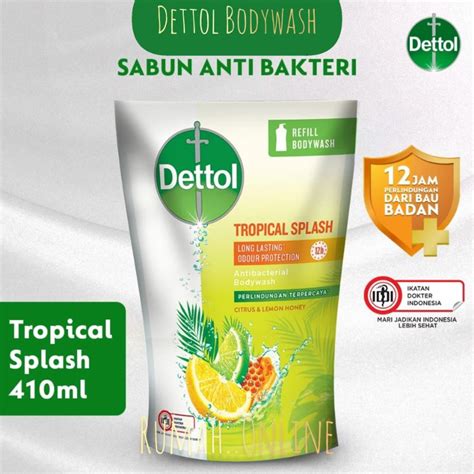 Jual Dettol Sabun Mandi Cair Anti Bakteri Refill Tropical Splash 410ml