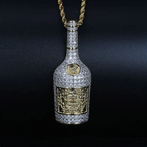 Aliexpress.com : Buy Champagne Bottle Pendant Necklace Mens Charms Jewelry With Tennis Chain ...