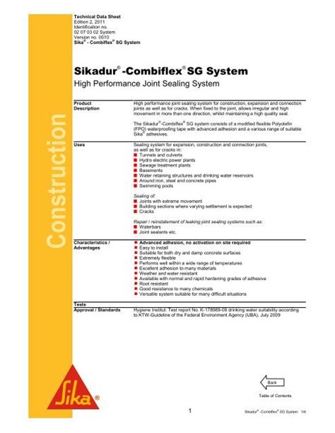 Sikadur Combiflex Sg System Sika Indonesia