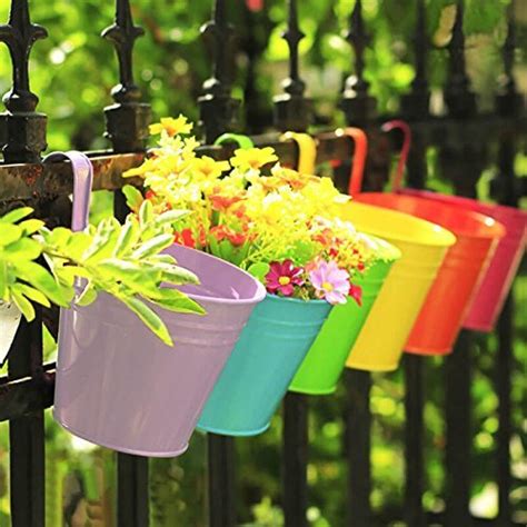 Hanging Flower Pots On Fence