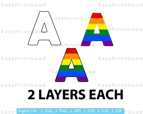 Lgbt Alphabet And Numbers Svg Lgbt Pride Font Svg Gay Pride Etsy